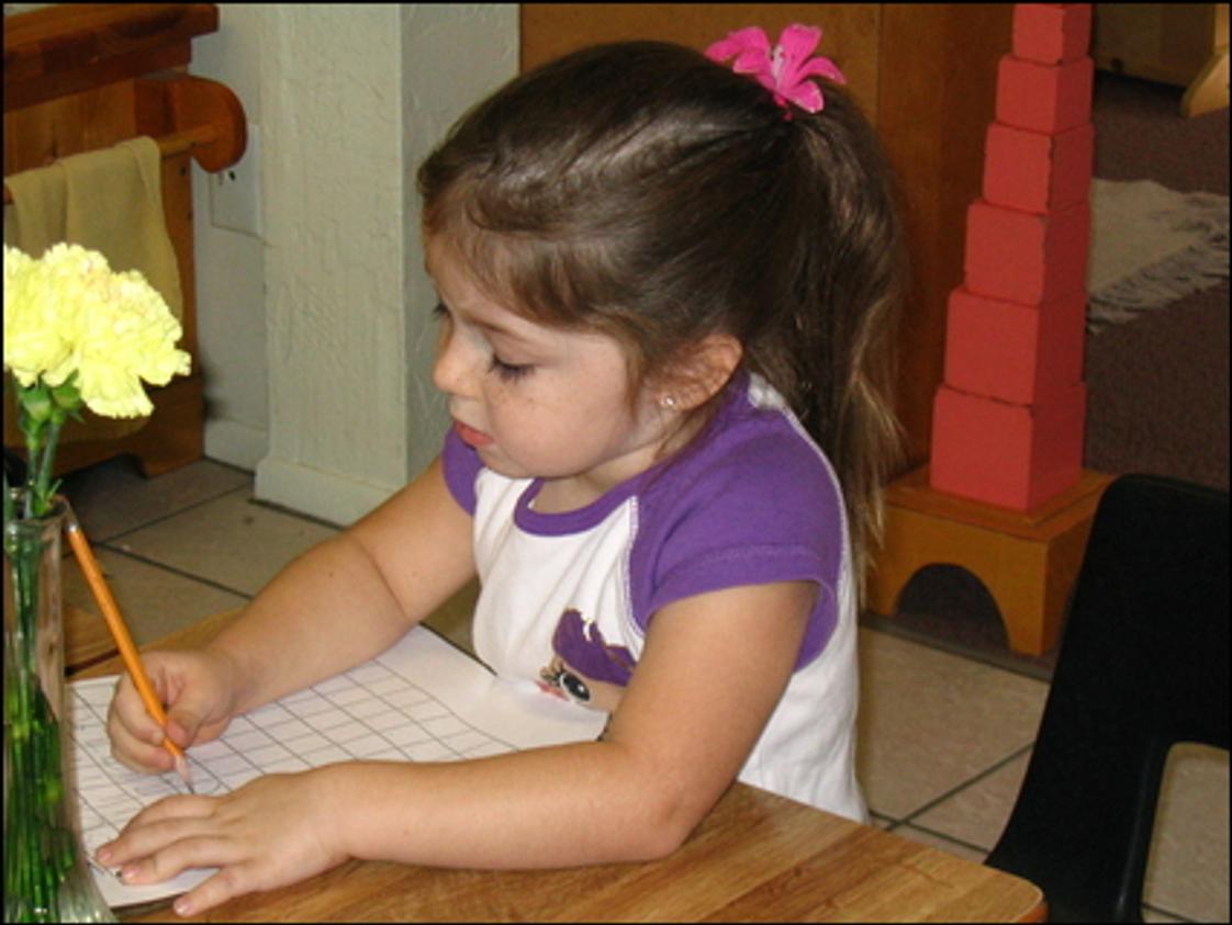 Montessori International School Photo - Practicing writing in the MIS primary class.