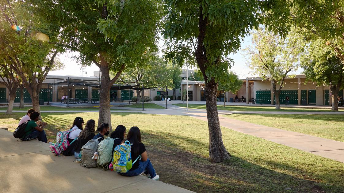 Phoenix Christian Preparatory School Photo #8 - The quad where students gather between classes, during lunch as well as other activities are held such as fine arts performances and school events.
