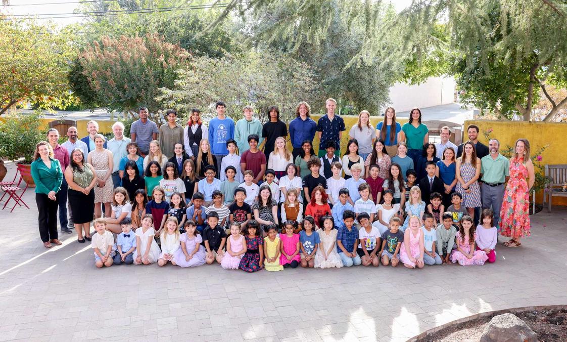 Living Wisdom School Of Palo Alto Photo #22 - Students and teachers of Living Wisdom School gather for a community photo on campus.