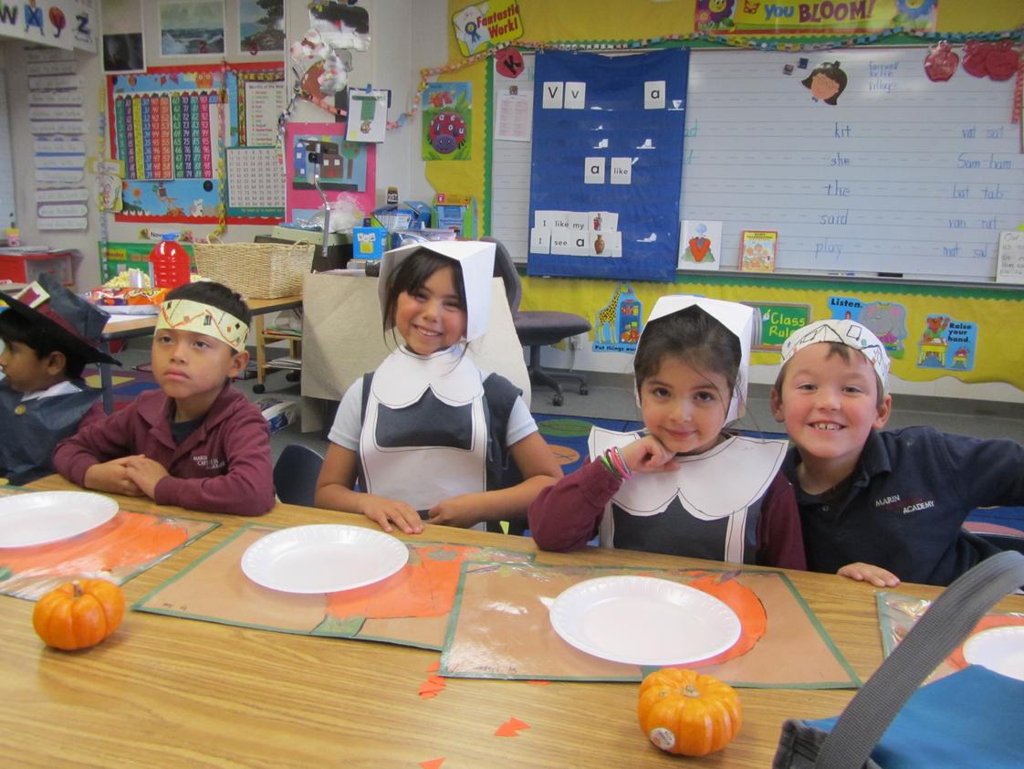 Marin Christian Academy Photo #1 - Kindergarten celebrating Thanksgiving