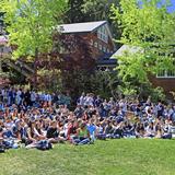 The College Preparatory School Photo #6 - All school assembly on the music lawn