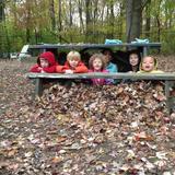 The Childrens House Photo - Leaf fort!! Hiding out with Isa, Liam, Riley, Fisher, Eva, and Teo!