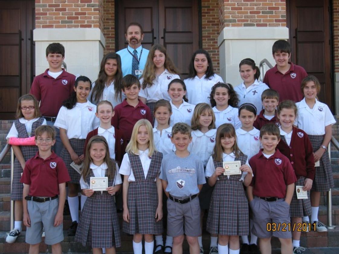 Our Lady Of Lourdes Elementary School Photo #1 - 3rd Quarter Principal's Honor Roll recipients with Mr. Kiefer, following the Honor Roll Breakfast. March 2011