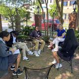 St. John Lutheran School Photo #9 - 8th grade ELA Reading in the Courtyard