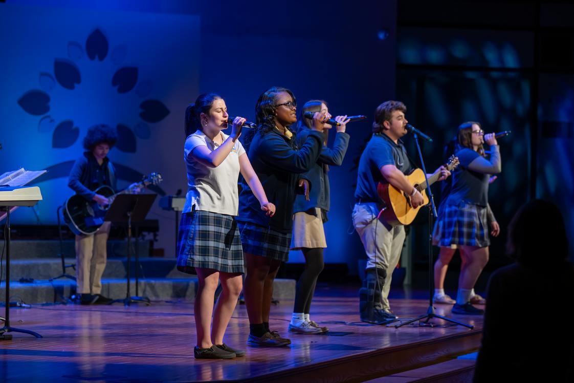 Perry Hall Christian School Photo #10 - Our Worship Arts team leads in worship in song during Chapel and helps lead at events like See You At The Pole, Grandparents Day and more!