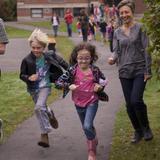 Greenfield Center School Photo #6 - Margaret and her third graders play tag. Students & teachers play together at the Center School. All students have 60 minutes of outside time a day. Structured games are balanced with free exploration time, especially in the large forest that borders the school.