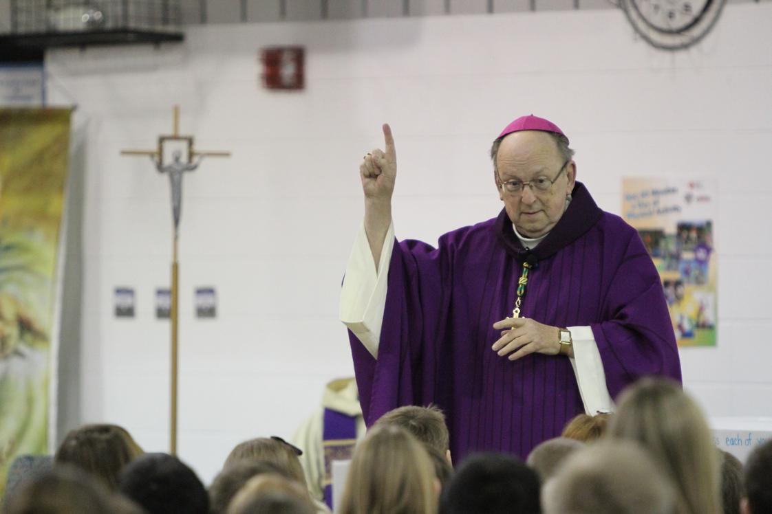 All Saints Catholic School Photo - Bishop Francis Reiss celebrating Mass at All Saints Catholic School in Canton.