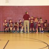 St. John's Lutheran School Photo #5 - Our Boys' J.V. Basketball team (3rd-5th grade) receives instruction from Coach B. (Late Fall 2019)