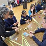 St. Stanislaus School Photo #2 - Learning to weave palms.