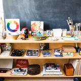 Sunny Hollow Montessori Photo #7 - Art Shelf in a Lower Elementary Classroom (1st-3rd Grade)