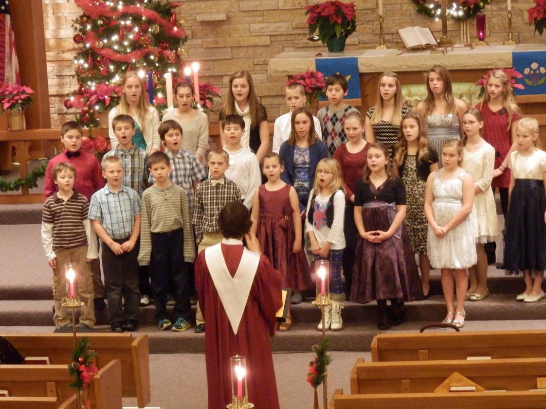 Trinity Lutheran School Photo - The Jr. Choir is singing in the Trinity Song Service.