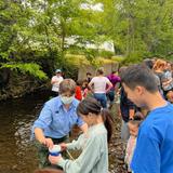 Christ The Teacher Academy Photo - Students distribute "our school raised trout" as part of the national trout program of the Dept. of NJ Preservation.