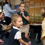 The Rumson Country Day School Photo #3 - During a Spanish lesson, Beginners students are engaged through the use of music and movement.