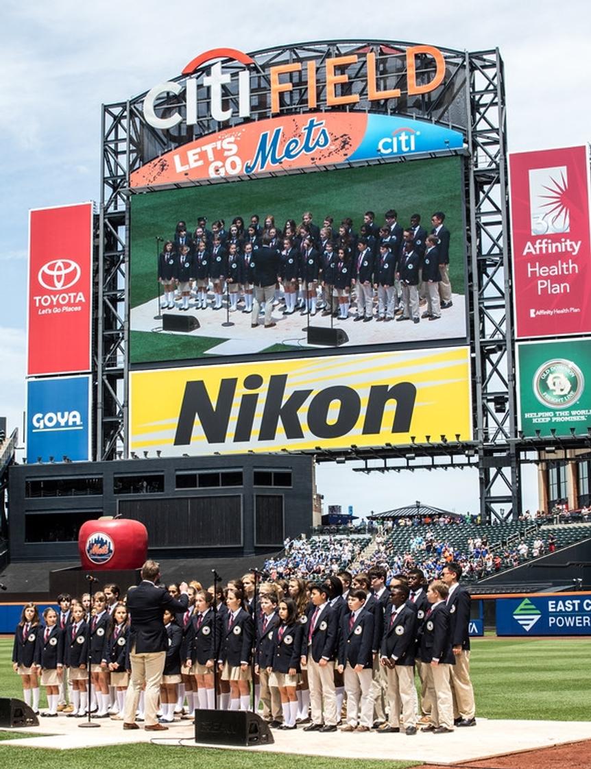 The Chapel School Photo - The Chapel School Select Choir has been invited back to sing the National Anthem at a NY Mets game for the past 15 straight years!