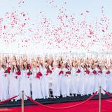 Flintridge Sacred Heart Academy Photo #10 - Celebrating the traditional rose toss at graduation.