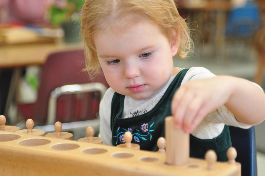 Montessori Of Brea Photo #1 - 2 year old working with the Cylinder Blocks