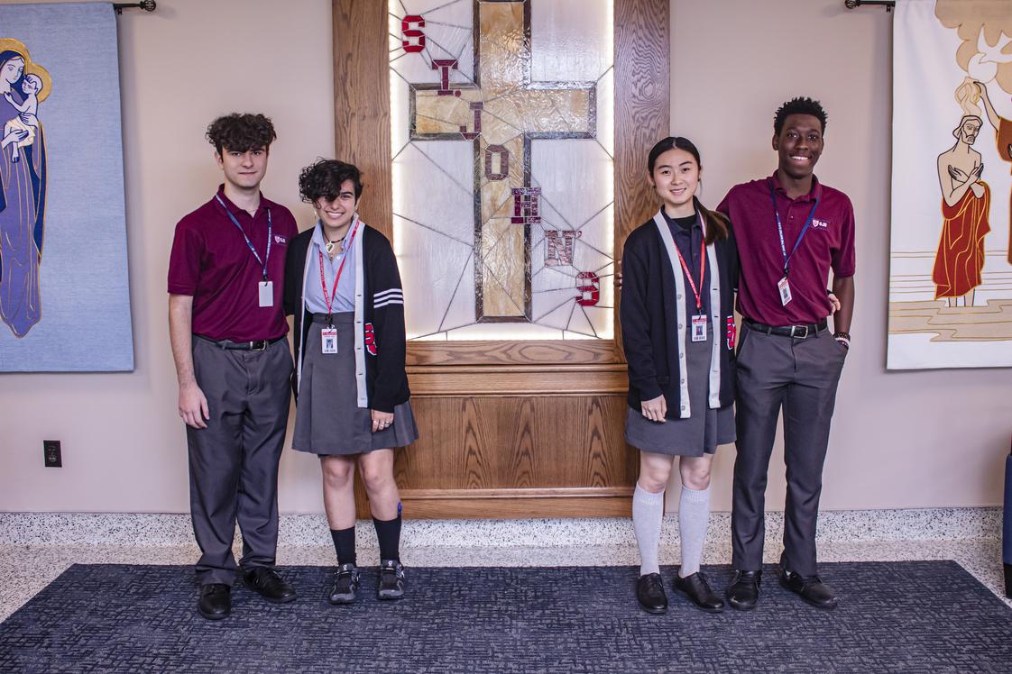 St. John The Baptist Diocesan High School Photo #1 - SJB student produced Stained Glass in front lobby