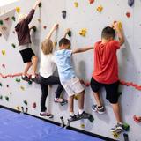 Greensboro Montessori School Photo #9 - Students learn coordination, balance, and strength on our traverse climbing wall. They attend weekly PE classes beginning in first grade.