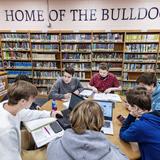 Wake Christian Academy Photo #7 - High School students hard at work in our media center. WCA offers opportunities for students to learn through technology and physical materials. We believe a balance of both is necessary for good academic growth!