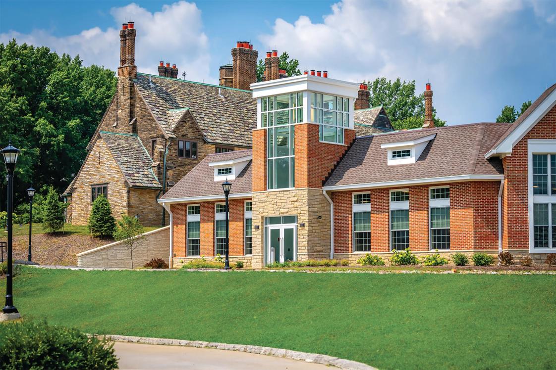 Gilmour Academy Photo - Tudor House behind the new Howley Commons