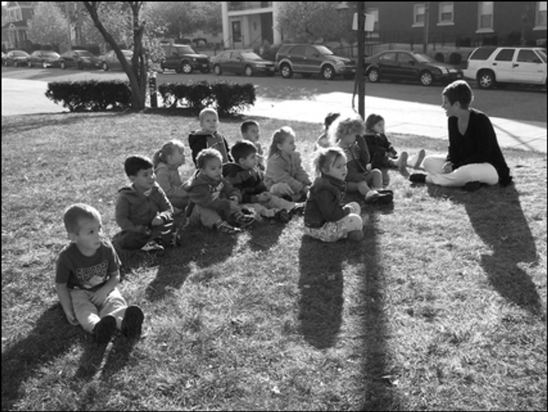 Holy Angels Elementary School Photo - Preschoolers enjoy some time outside