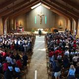 St. Helen Catholic Elementary School Photo #2 - Gathering for our weekly mass.
