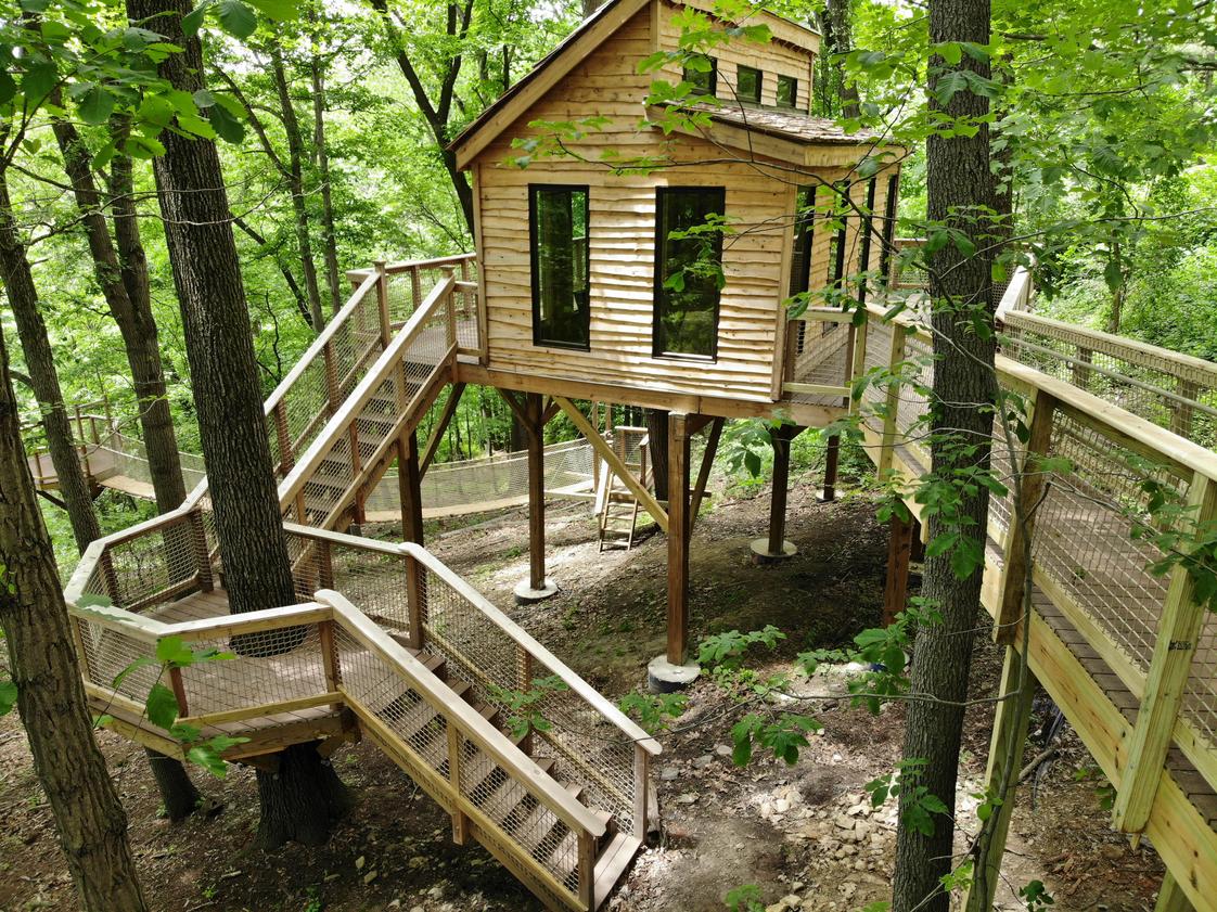 Shady Side Academy Country Day School Photo #1 - Our newest outdoor classroom a treehouse, the only one its kind in Western Pennsylvania, and one of only a few across the country. The treehouse features a 12x20-foot enclosed classroom, and large windows. A 30x30-foot observation deck surrounds the building and a suspension bridge which runs from the base of the treehouse to a lookout platform on a nearby tree.