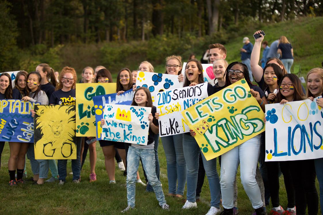 The King's Academy Photo #1 - Our students love to cheer on our sports teams! We have three school sports that students can participate in: Girls Volleyball, Girls/Boys Basketball, and Girls/Boys Soccer. We also have an agreement with Schuylkill Valley to participate in many of their sports.