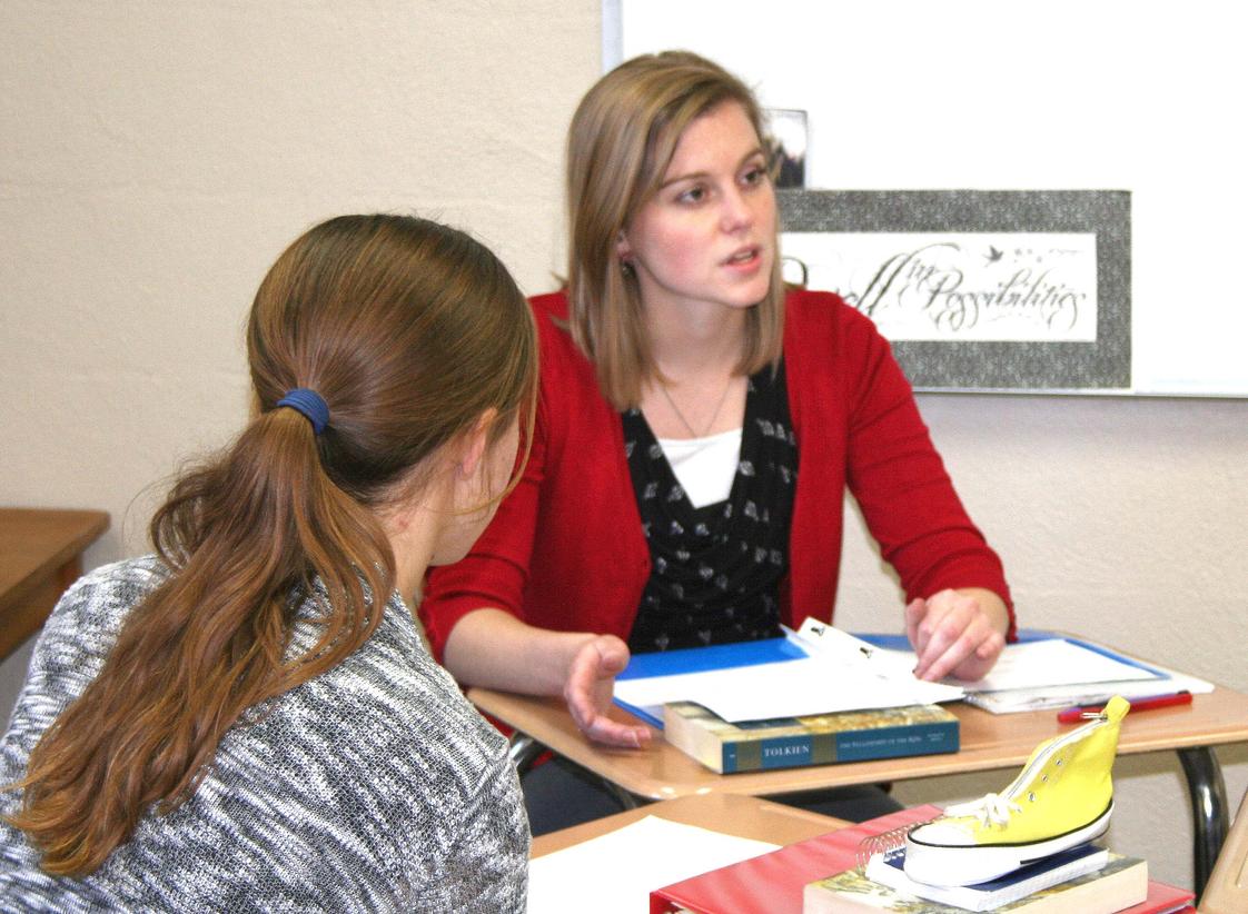 Sunshine Bible Academy Photo - Teachers at SBA engage with students in a small classroom setting providing opportunities for individualized attention and instruction that allows for increased academic rigor, and increased student involvement.