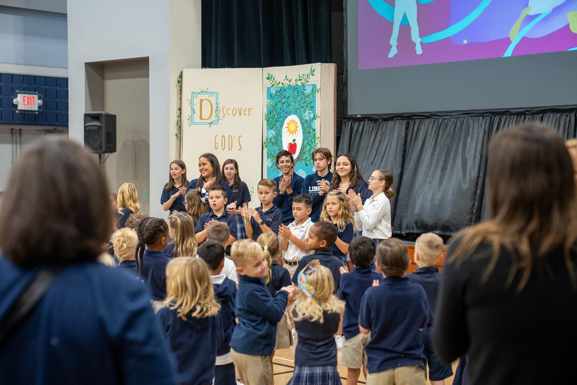 Liberty Christian School Photo #6 - Upper School students leading Chapel for Lower School students!