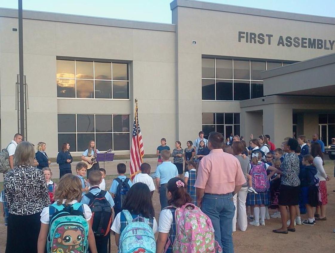 Lifestyle Christian School Photo - Students, parents and teachers gather for See You at the Pole for a time of prayer for our nation, leaders, and schools!