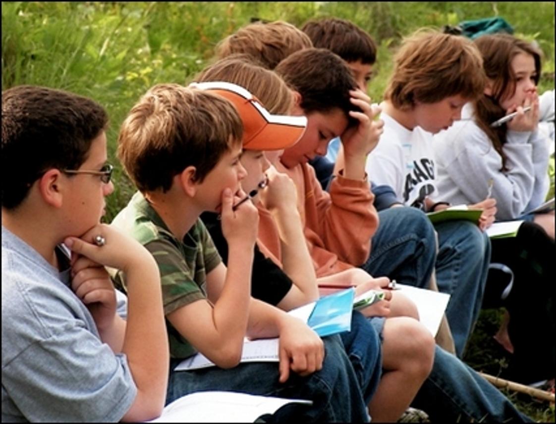 Paragon Preparatory Inc Photo - Paragon 5th graders pause to reflect on the beauty and serenity of Hill Country nature.
