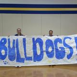 St. Jerome Catholic School Photo - Some of our Cheer leading squad with the first Pep Rally sign of the 2014-2015 School Year.