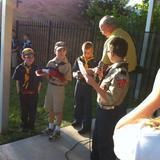 St. Jerome Catholic School Photo #6 - Our scout troups are very busy throughout the year. Shown here are a few of the St. Jerome Boy Scouts, with one of their Scout leaders, dedicating our new American and Texas flags.
