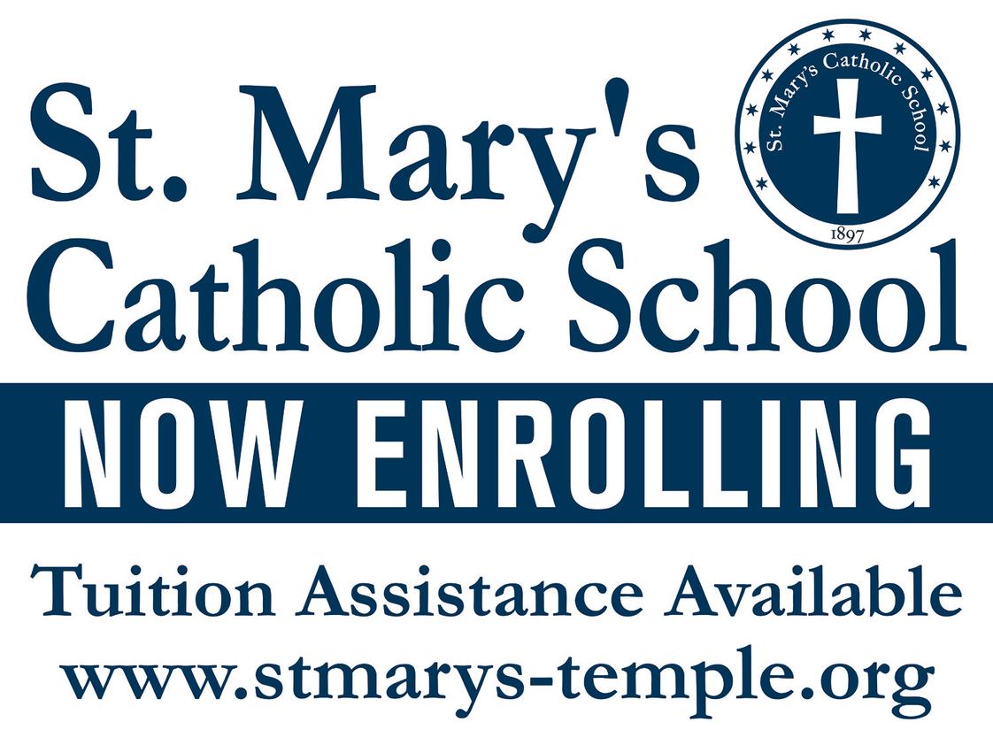 St. Mary's Catholic School Photo - Mission of St. Mary's Catholic School The mission of St. Mary's Catholic School is the commitment to academic excellence and the spiritual development of our students toward a life of prayer, service, and love.