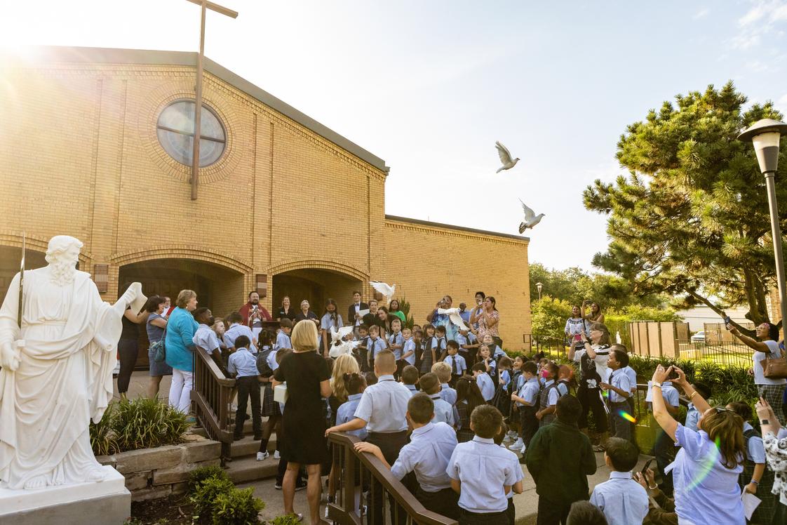 Saint Paul Catholic Classical School Photo #1 - Mass of the Holy Spirit on the Opening Day of School - Dove Release