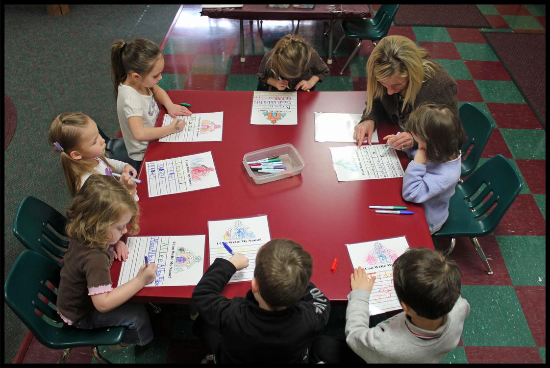 Newcastle Preschool Photo #1 - Newcastle Pre-K students participate in daily writing activities
