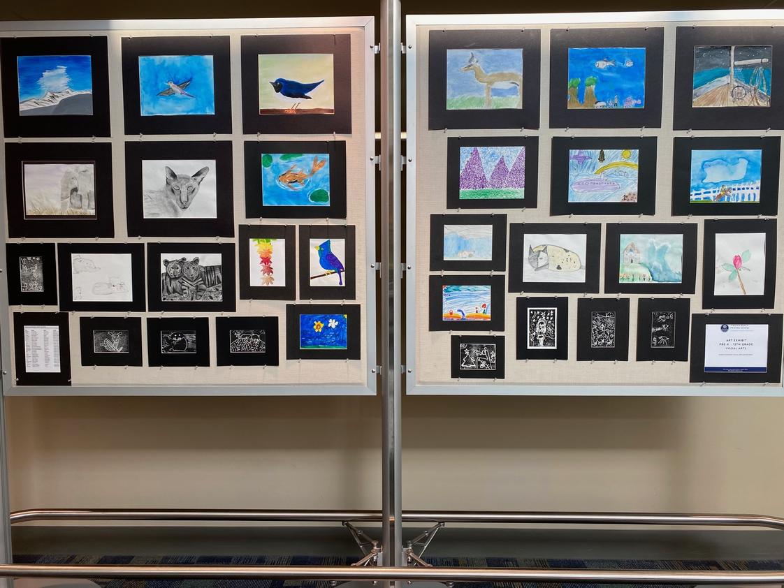Virginia Beach Friends School Photo - Student artwork is displayed at Norfolk International Airport.