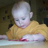 Darien KinderCare Photo #2 - Finger painting in the infant room