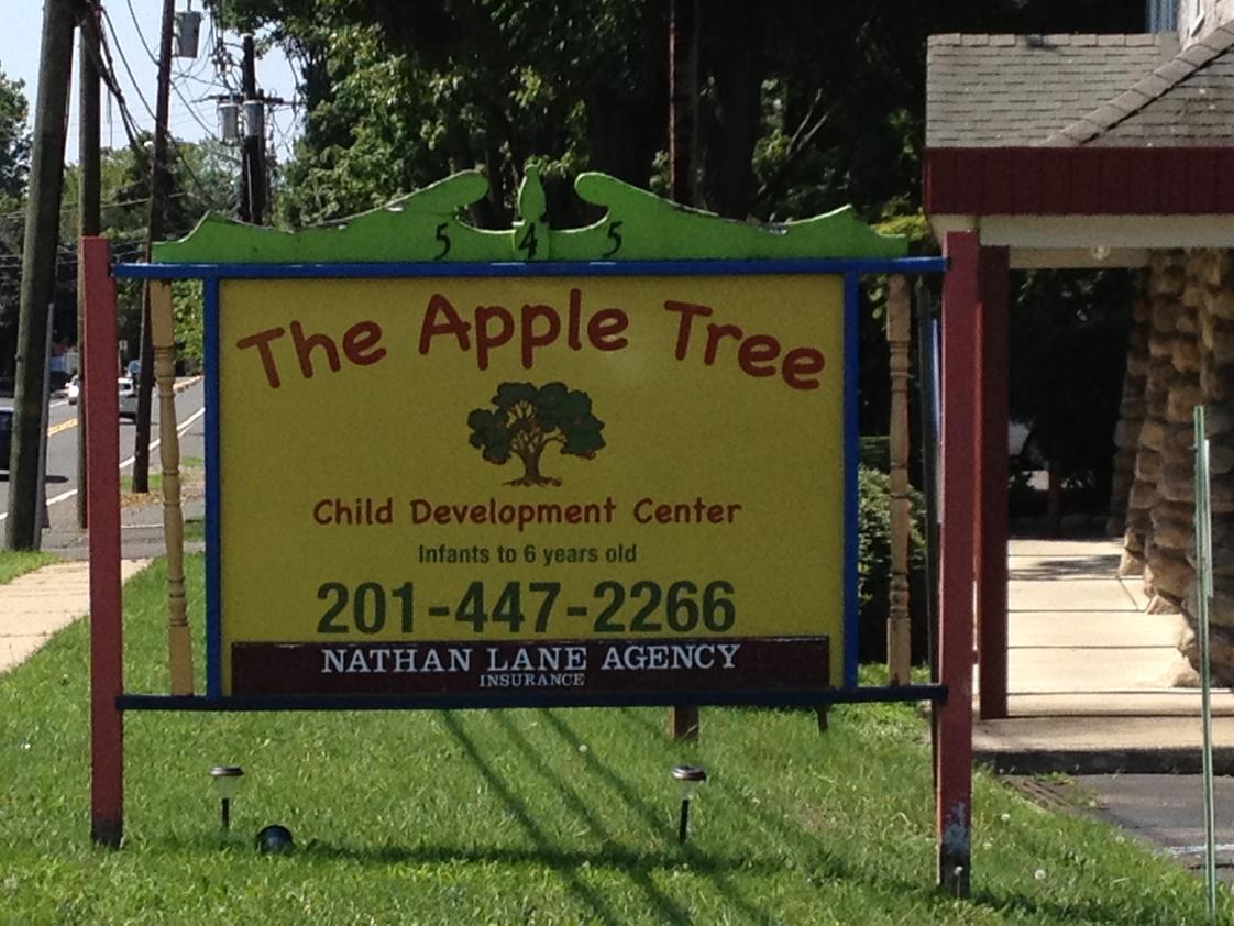 The Apple Tree Child Development Center Photo - Open Daily 7:00 am to 6:30 pm Free New York City Commuter Bus parking for all Parents Infants 6 weeks to 6 years. Large indoor and out door play areas Infant suite with separate entrance to the building State certfied Kindergarten Over 16 years experience Call for a tour or stop by 201 447 2266