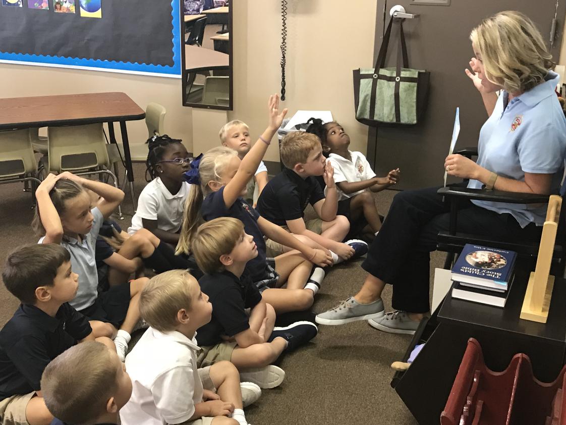 Covenant Christian Academy Photo #1 - Our K-5 class enjoying a Bible lesson.