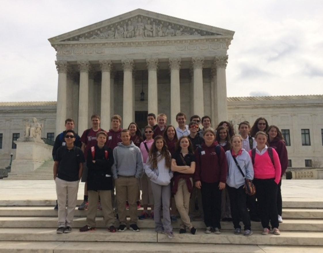 VCMS Photo #1 - Our 8th grade trip to Washington, D.C. every spring is one of the highlights of the year. Here the students are pictured in front of the Supreme Court, a stop on their informative, inspirational and fun trip to the nation's capital.