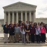 VCMS Photo - Our 8th grade trip to Washington, D.C. every spring is one of the highlights of the year. Here the students are pictured in front of the Supreme Court, a stop on their informative, inspirational and fun trip to the nation's capital.