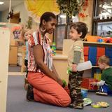 Lisle College Road KinderCare Photo #3 - Ms. Samantha has a great conversation with a talkative two!