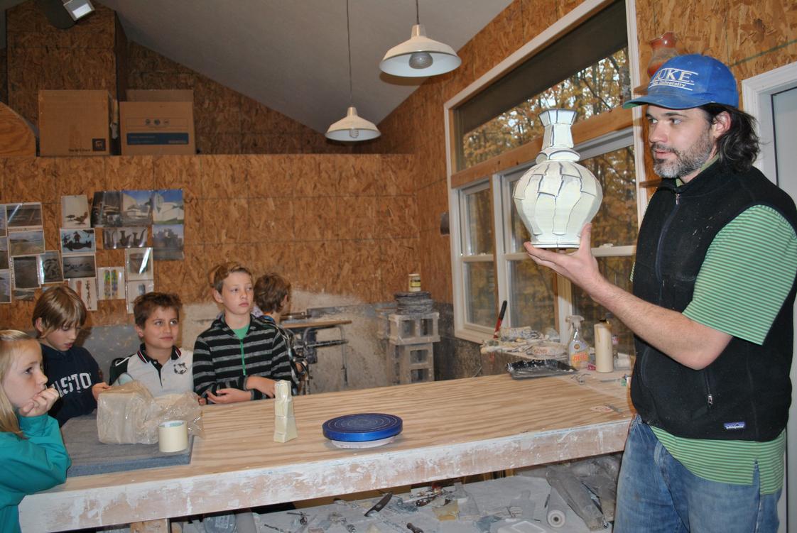 The Pathfinder School Photo #1 - Middle School art students visit a local ceramic artist at his studio (and Pathfinder Alumnus) - one of many exciting off campus trips to enhance learning.