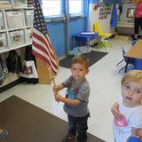 New Lenox KinderCare Photo #7 - Our Discovery Preschool class learning about the Pledge of Allegiance