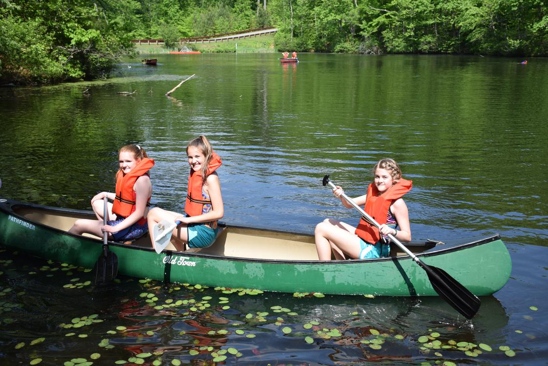 St. Michael's Episcopal School Photo - Canoeing on St M's Lake Winston. Along with a lake, our unique campus contains mountain biking and walking trails, as well as 70 acres of outdoor learning opportunities -- all with a convenient campus location close to the city.