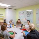 Aspen Academy Photo #6 - Seventh grade students on Bear's Student Enterprises Executive Board holding their monthly meeting.