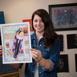 Tilden Preparatory School Photo #5 - A student with her artwork