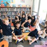 Episcopal Day School of St. Matthew Photo #5 - First grade students in a library class with Mr. Paulson.